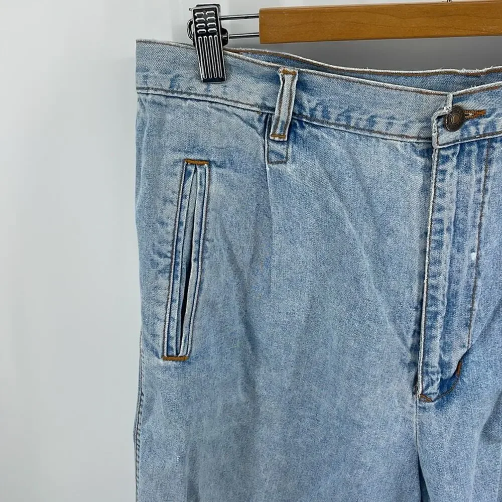 Vintage Jordache hi rise wide leg long inseam denim jean mom shorts sz 16